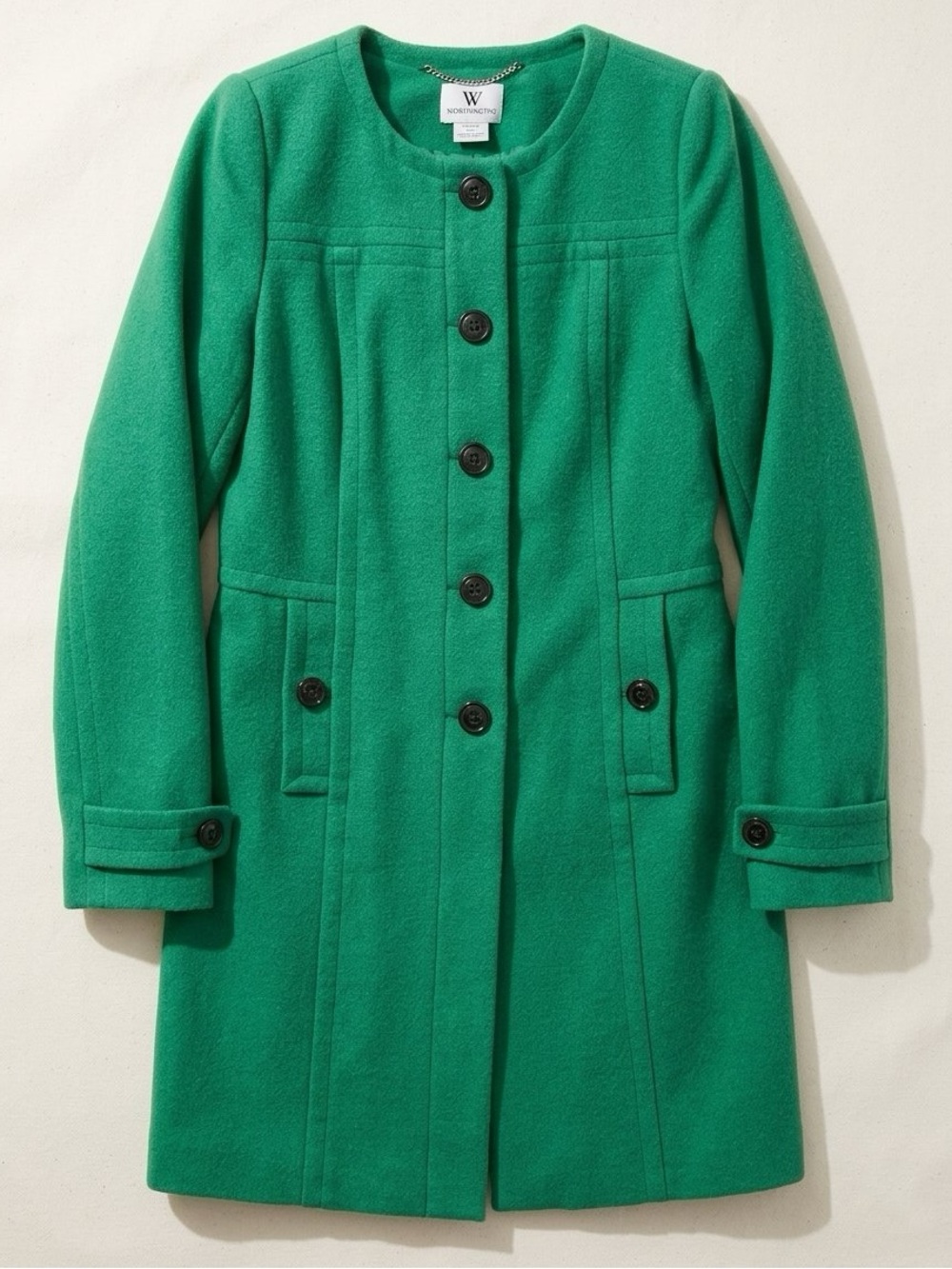 Worthington Emerald Green Button-Front Peacoat